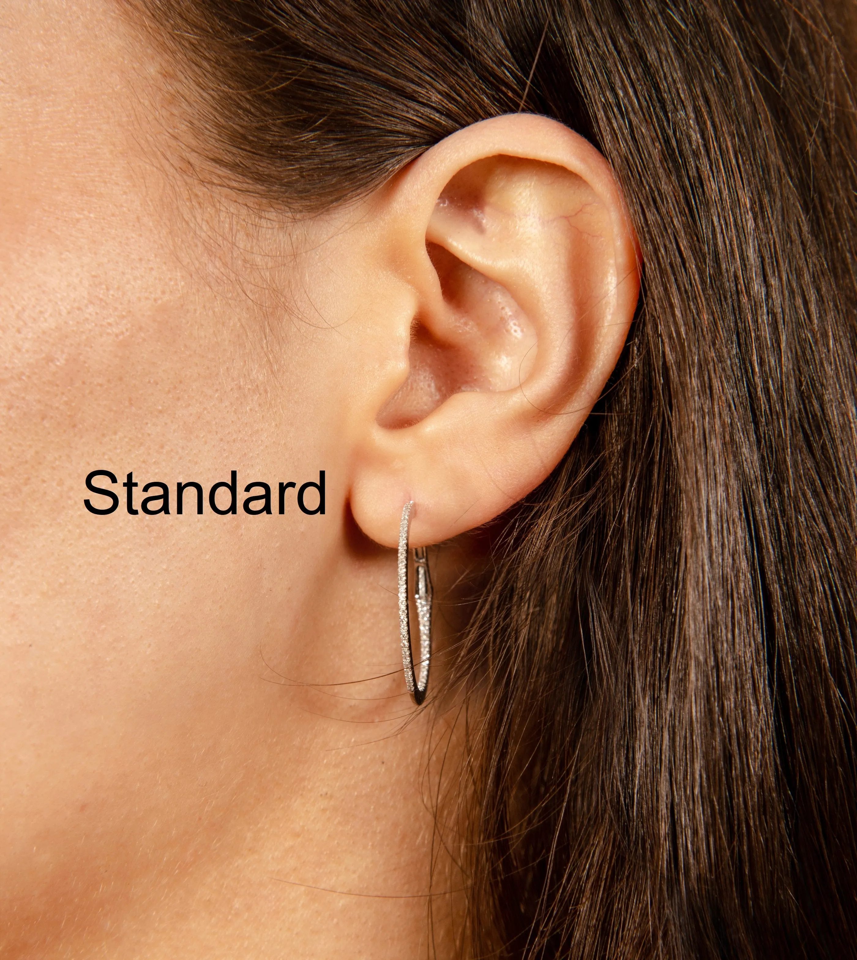 Diamond Slim Hoop Earring