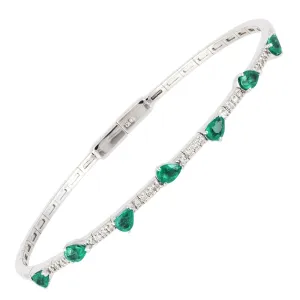 Diamond Tennis BANGLE BRACELET 18K White Gold