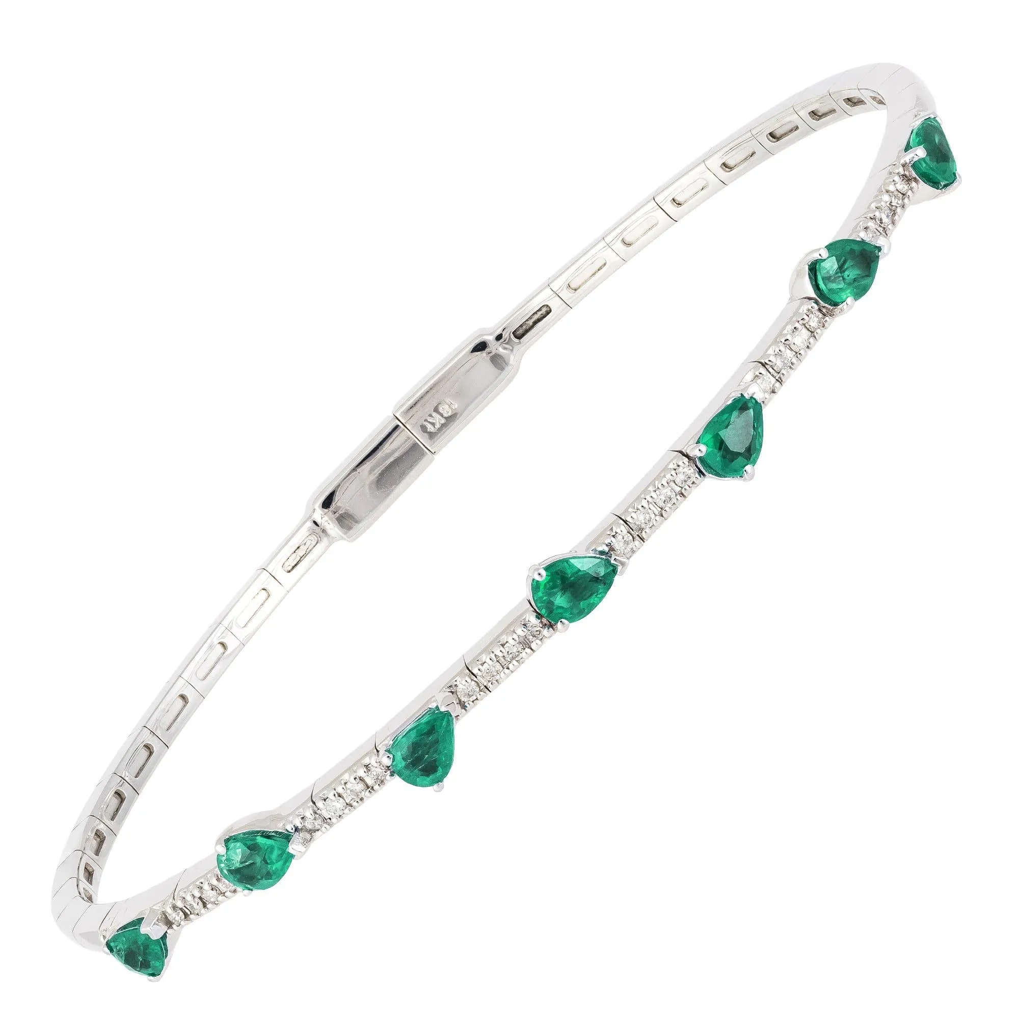 Diamond Tennis BANGLE BRACELET 18K White Gold