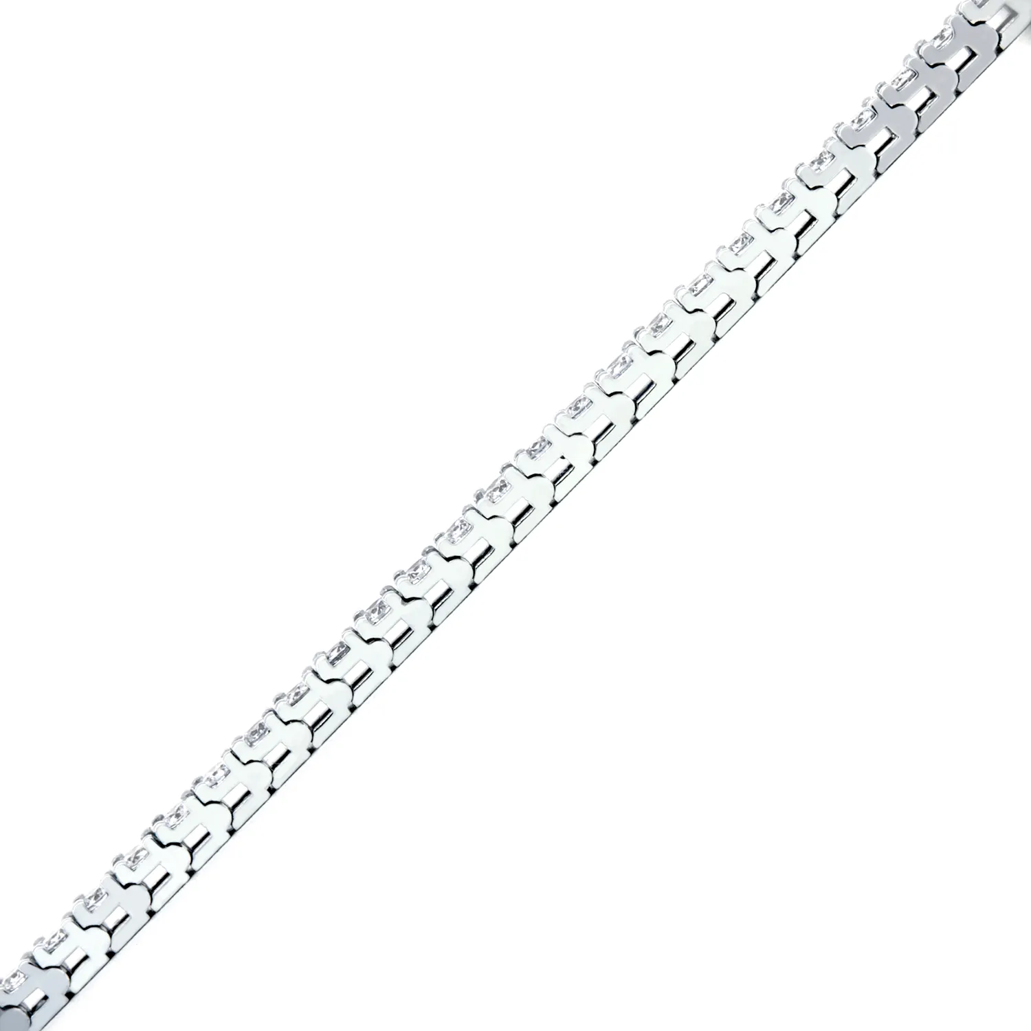 Diamond Tennis Bracelet - 14K White Gold - 4.02ct.