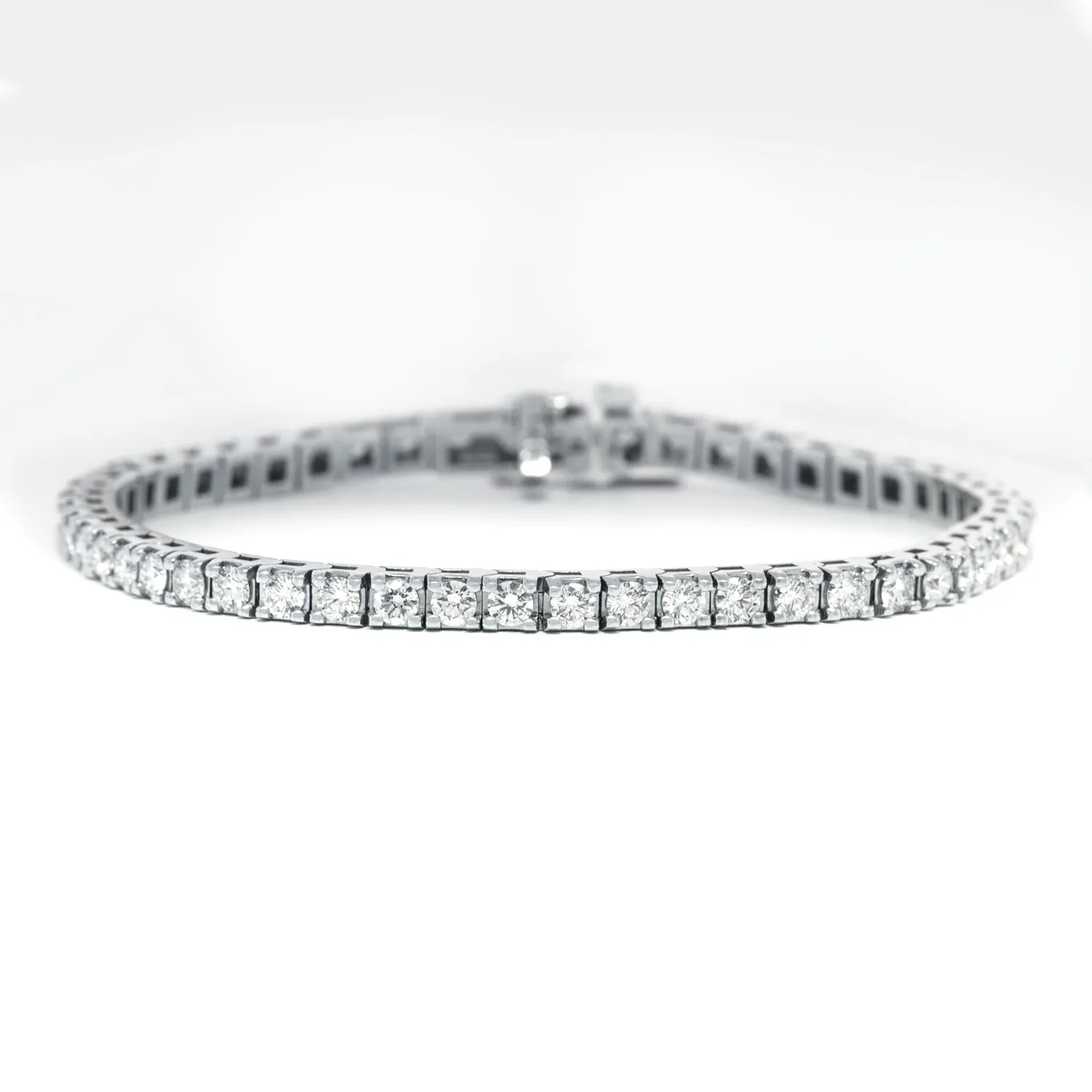 Diamond Tennis Bracelet - 14K White Gold - 4.02ct.