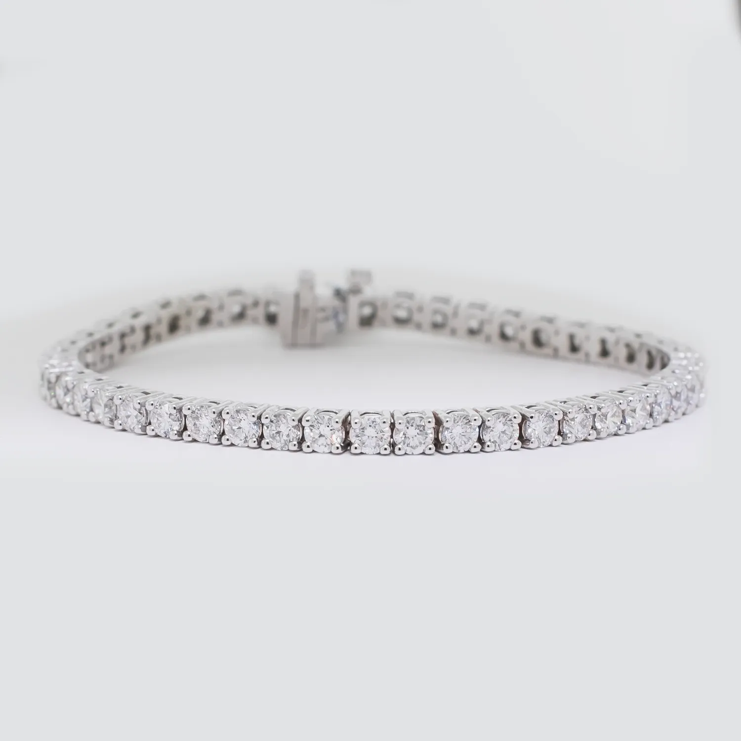 Diamond Tennis Bracelet - 14K White Gold - 8.29ct