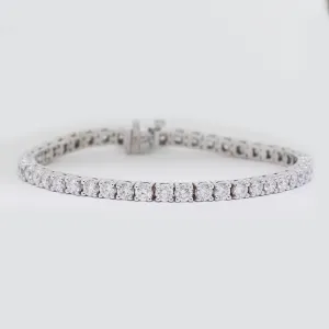 Diamond Tennis Bracelet - 14K White Gold - 8.29ct