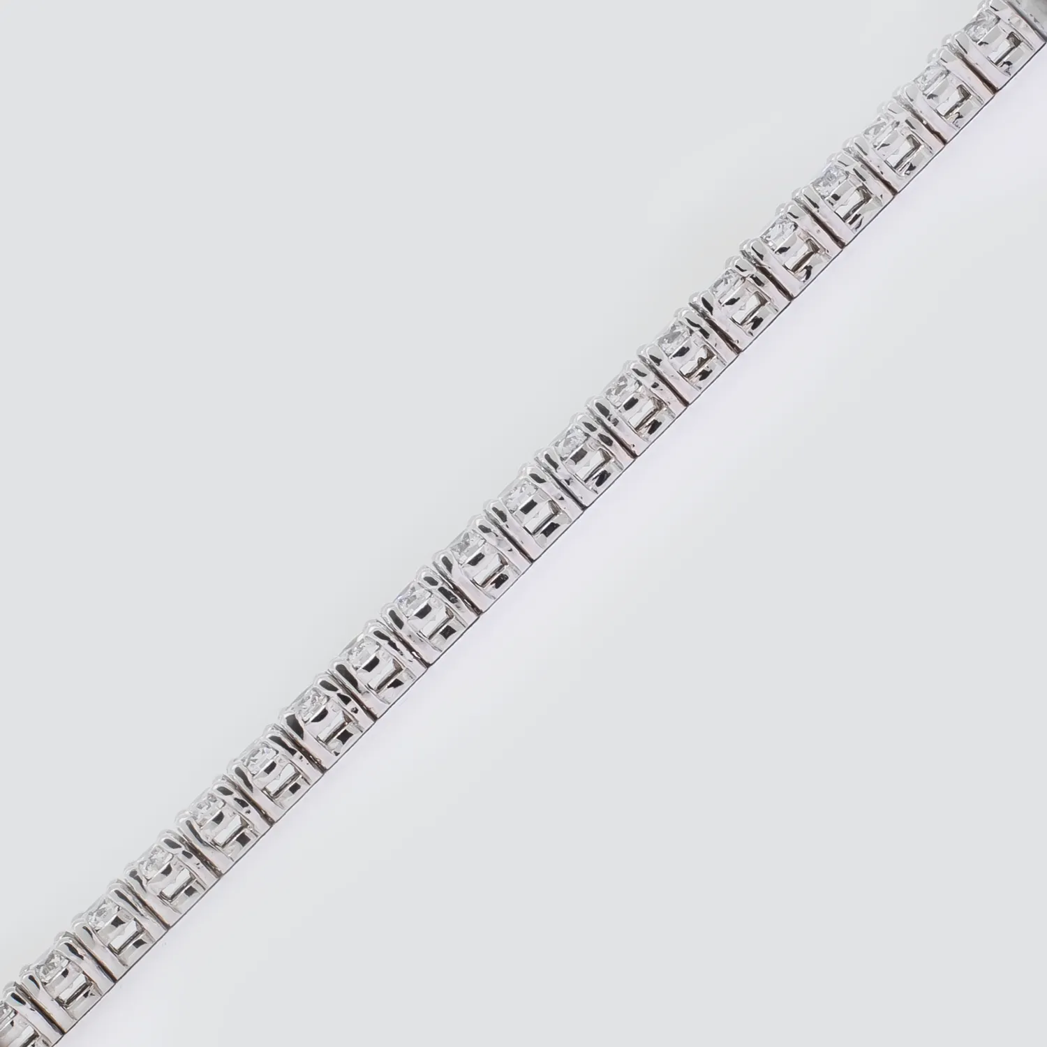 Diamond Tennis Bracelet - 14K White Gold - 8.29ct
