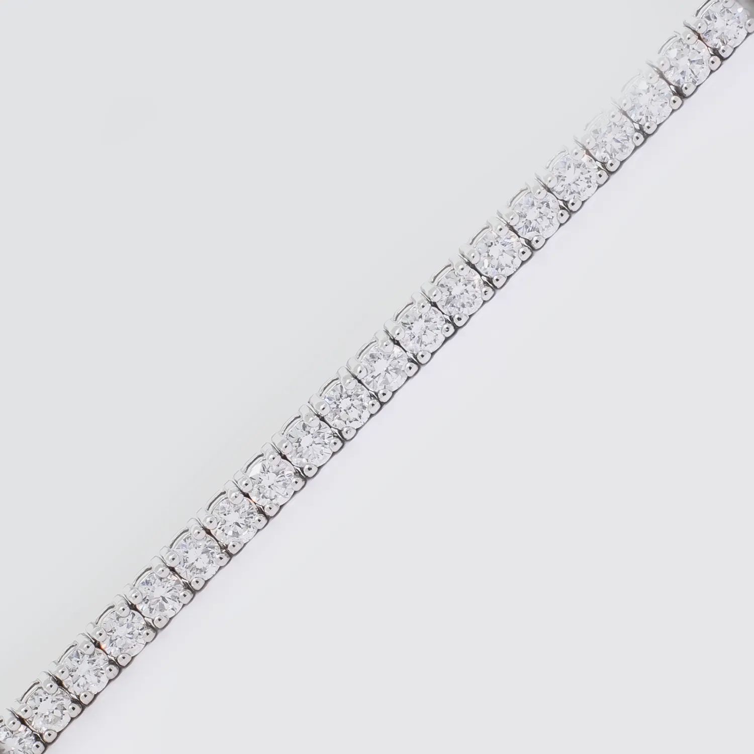Diamond Tennis Bracelet - 14K White Gold - 8.29ct