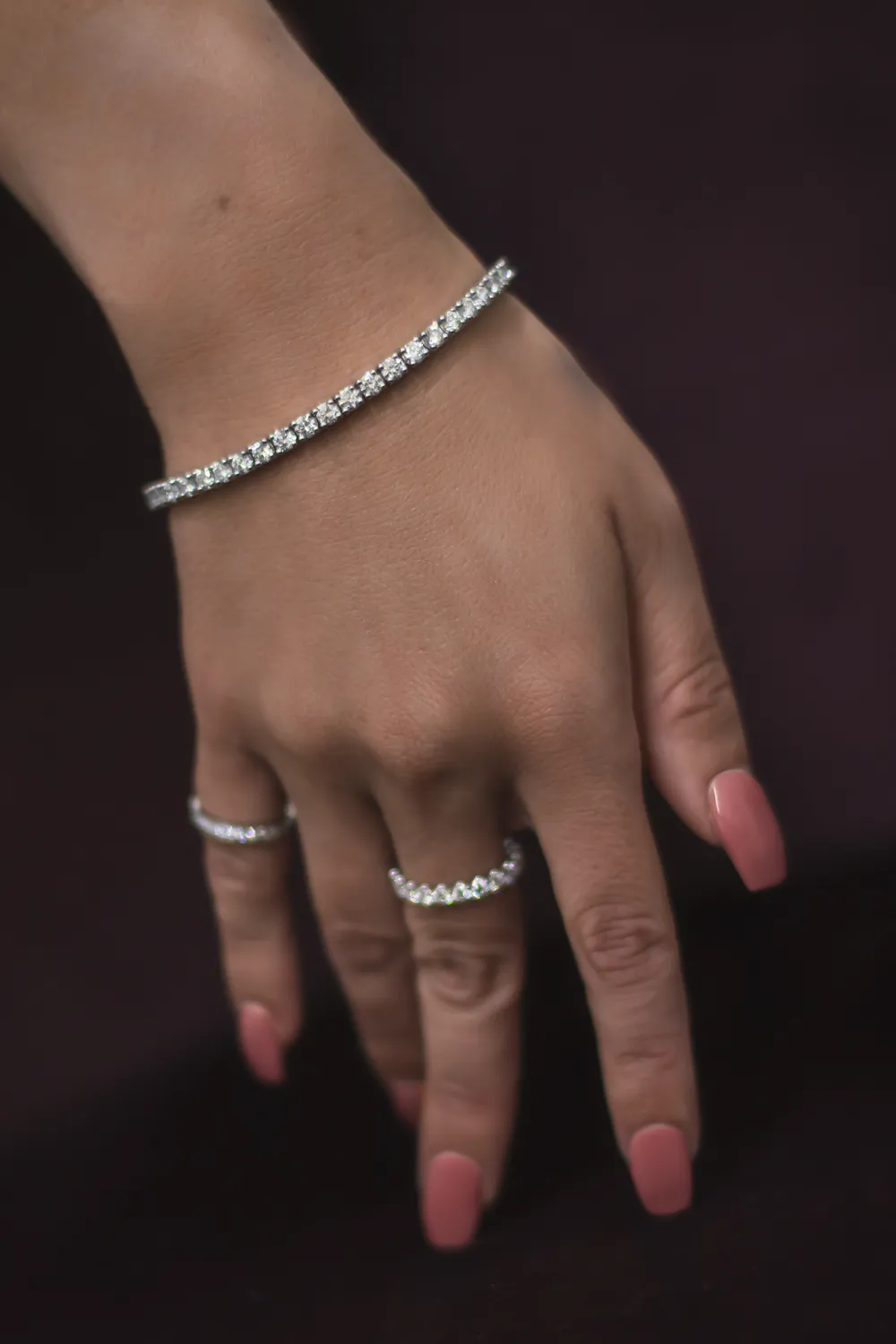 Diamond Tennis Bracelet - 14K White Gold - 8.29ct