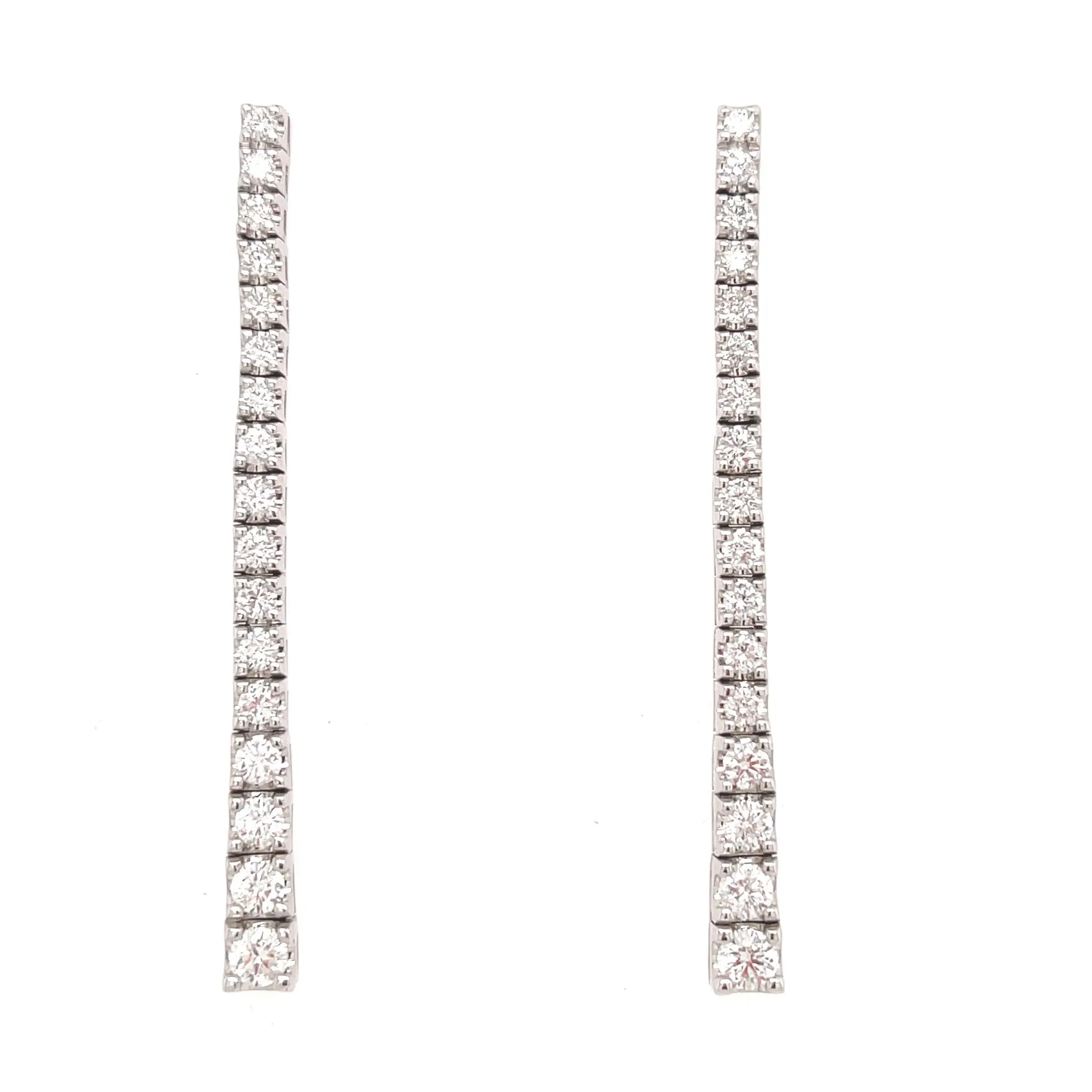 Diamond Tennis Drop Earrings