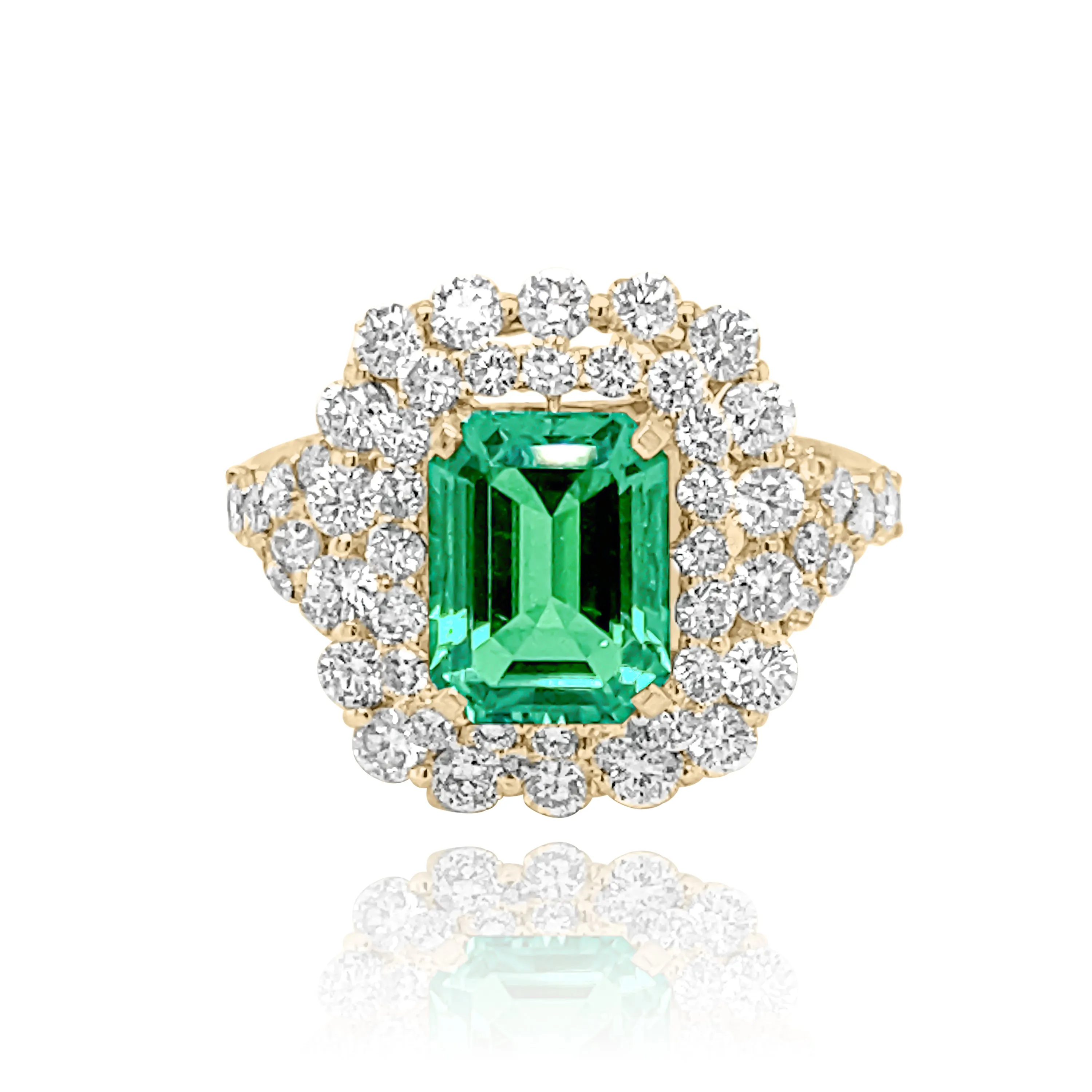 DIAMONDS & EMERALD "THEODORA" RING.