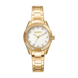 DNKY Chambers Glitz Silver Dial Stainless Steel Womens Watch