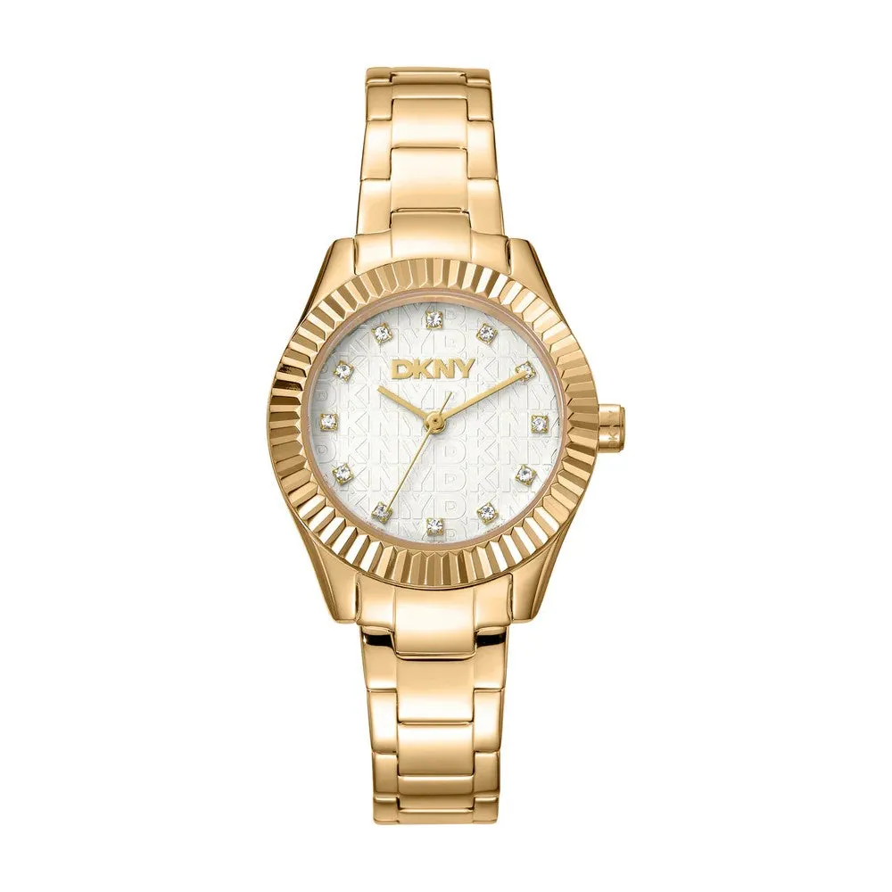 DNKY Chambers Glitz Silver Dial Stainless Steel Womens Watch