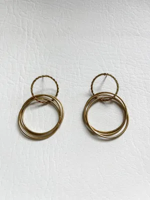 Double Circle Dangle Earrings