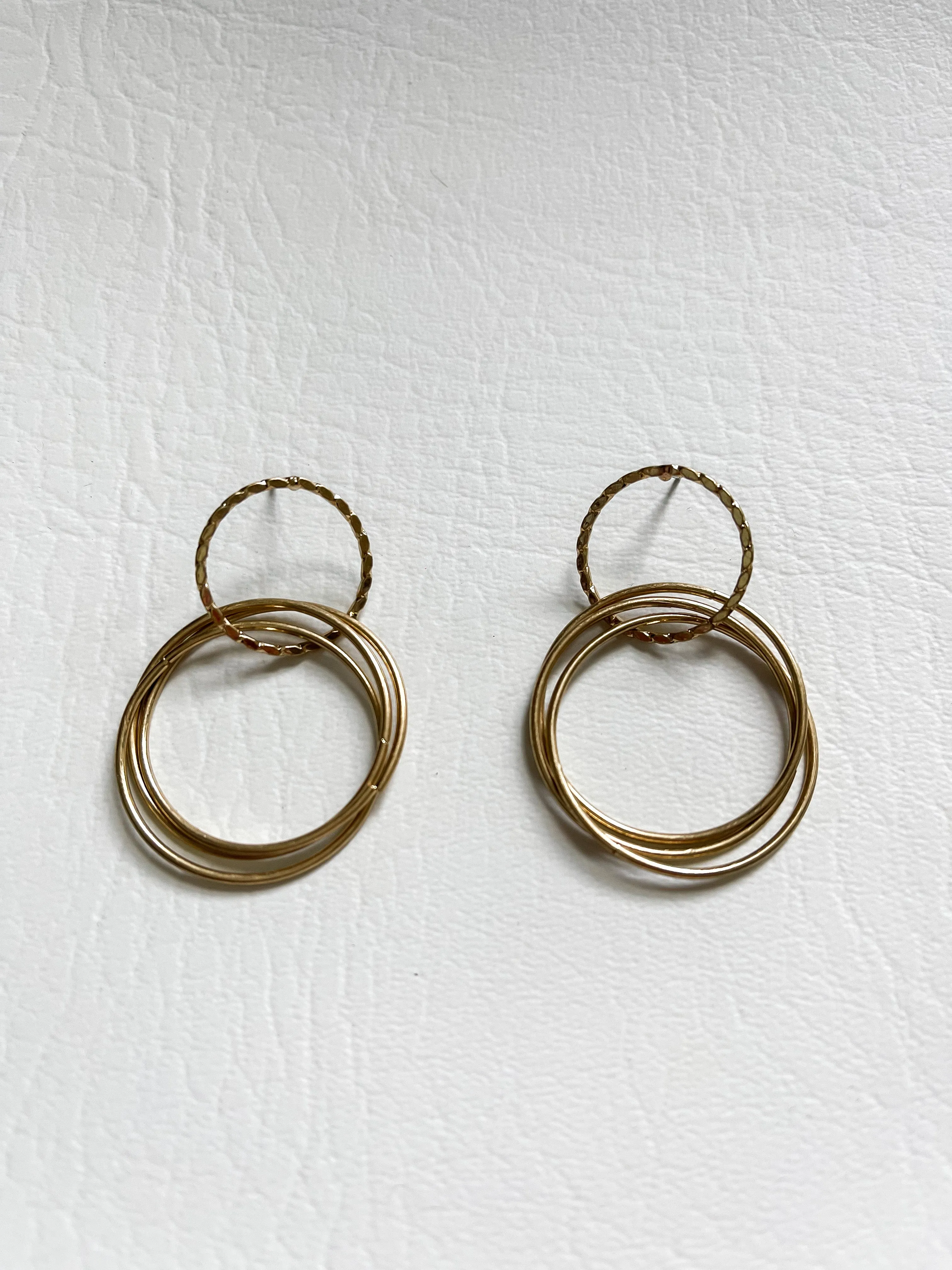 Double Circle Dangle Earrings