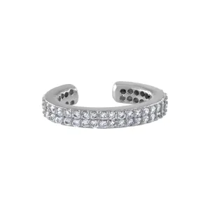 Double Eternity Ear Cuff in Sterling Silver