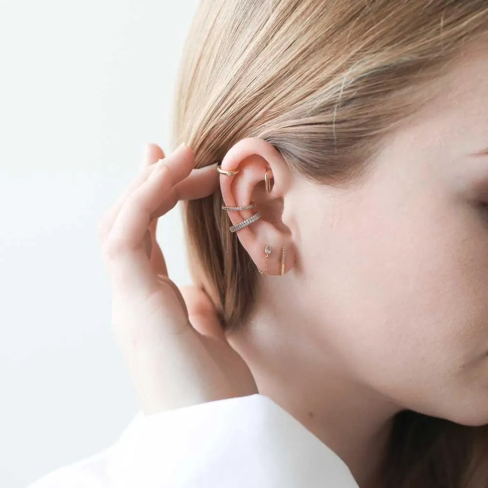 Double Eternity Ear Cuff in Sterling Silver