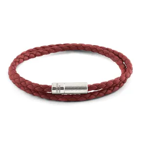 Double Wrap Pop Rigato Leather Bracelet With Silver Clasp