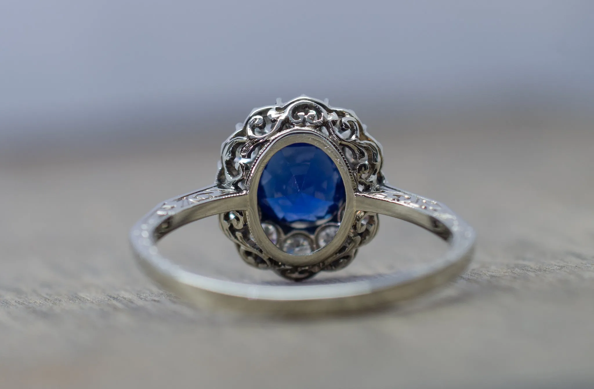 EDWARDIAN SAPPHIRE AND DIAMOND ENGAGEMENT RING