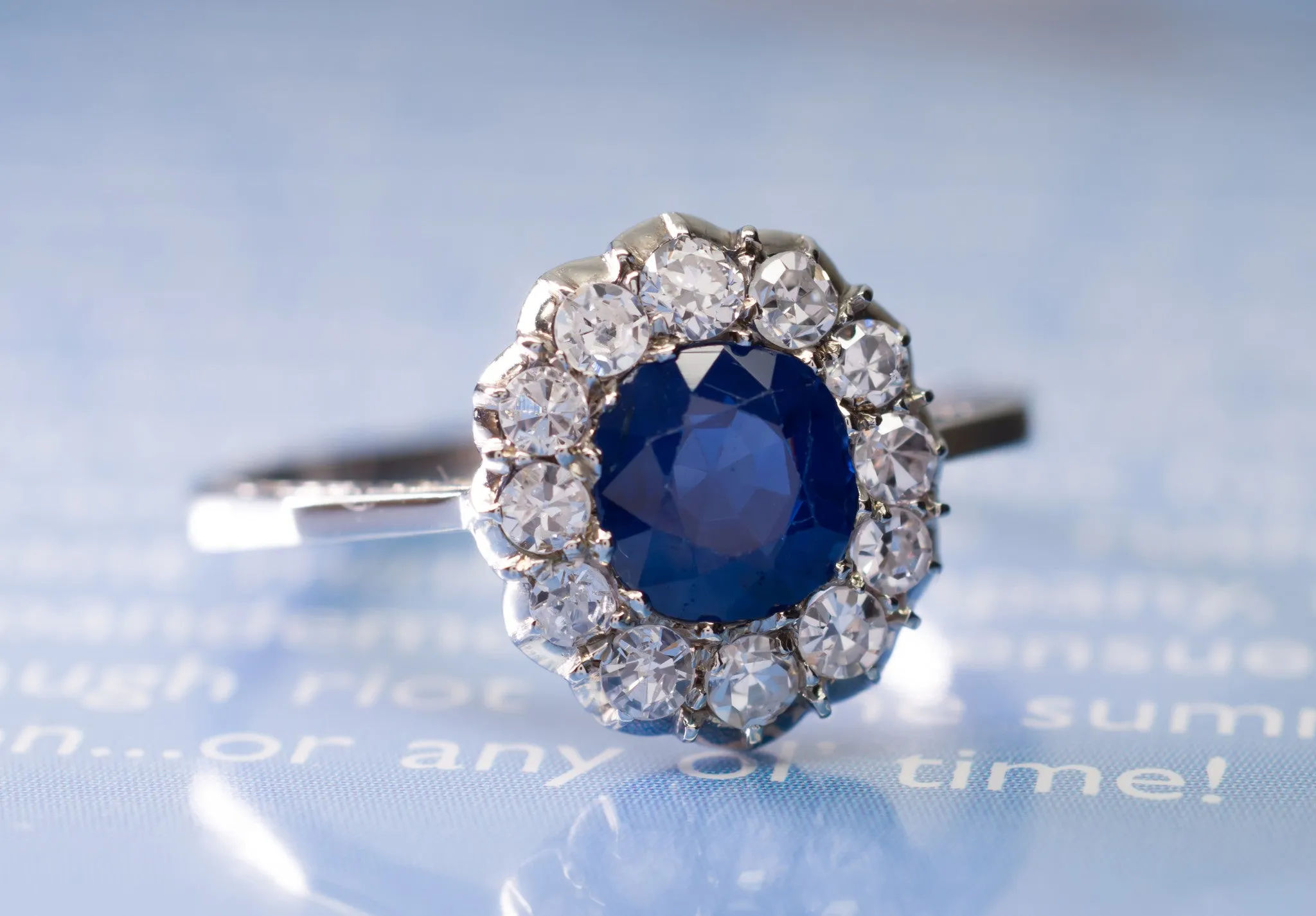 EDWARDIAN SAPPHIRE AND DIAMOND ENGAGEMENT RING