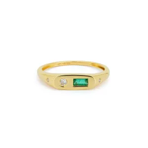 EF Collection Diamond and Emerald Treasure Ring