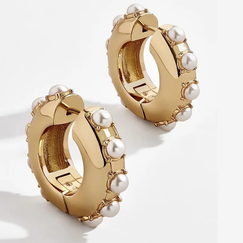 Elegant Simple Big Geometric Hoop Earrings Stainless Steel  In Gold Circle Earrings Color For Women