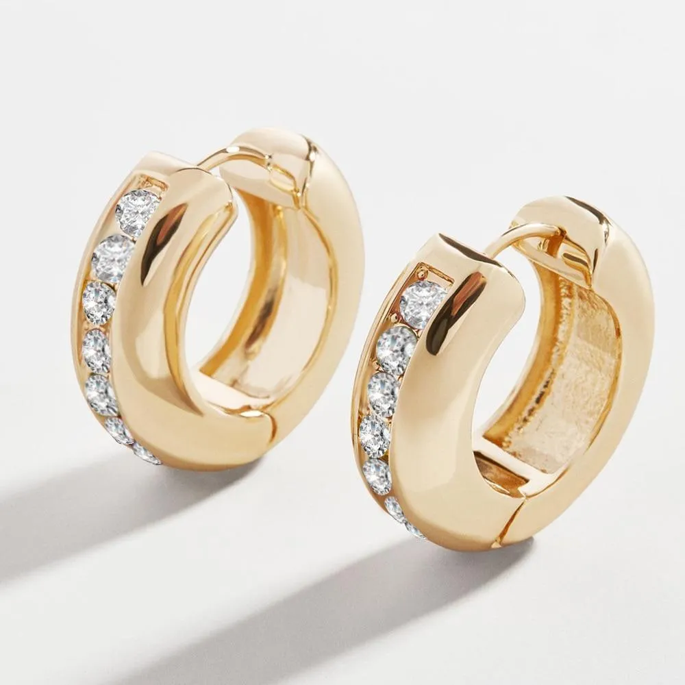 Elegant Simple Big Geometric Hoop Earrings Stainless Steel  In Gold Circle Earrings Color For Women
