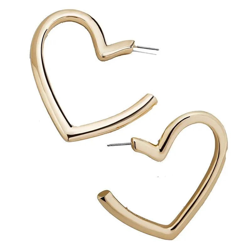 Elegant Simple Big Geometric Hoop Earrings Stainless Steel  In Gold Circle Earrings Color For Women