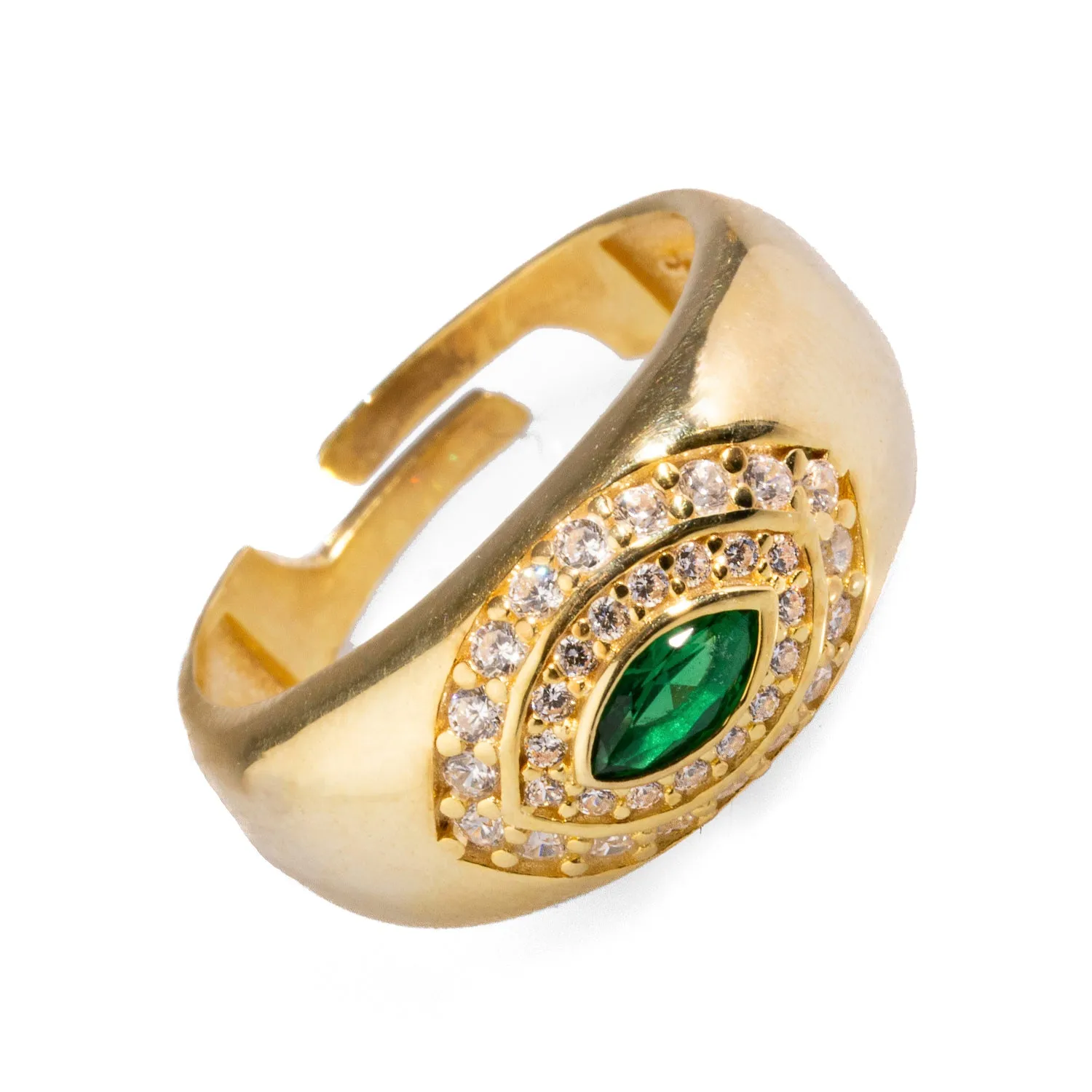 Emerald & Diamond Gold Vermeil Statement Ring