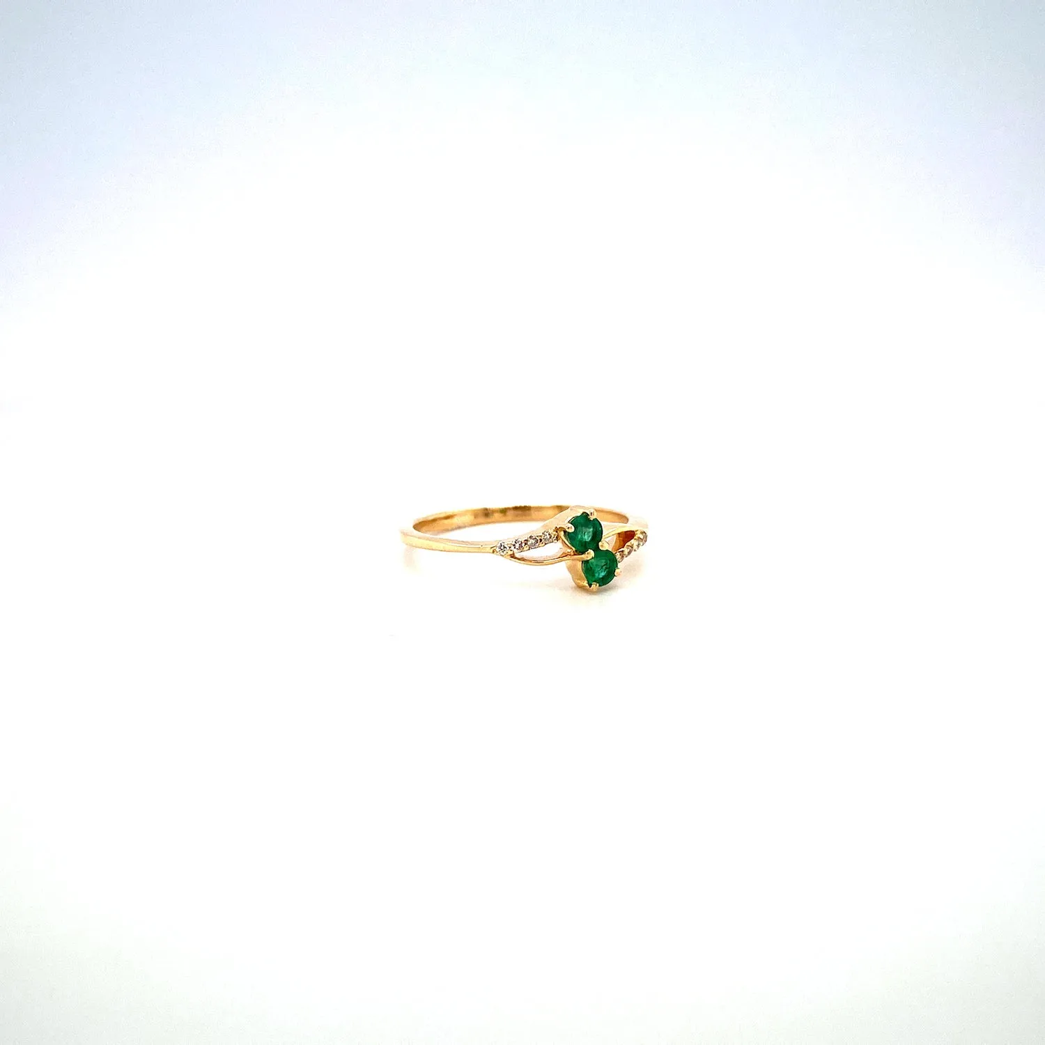 Emerald and Diamond Ring in 14K Yellow Gold - KGR 17156