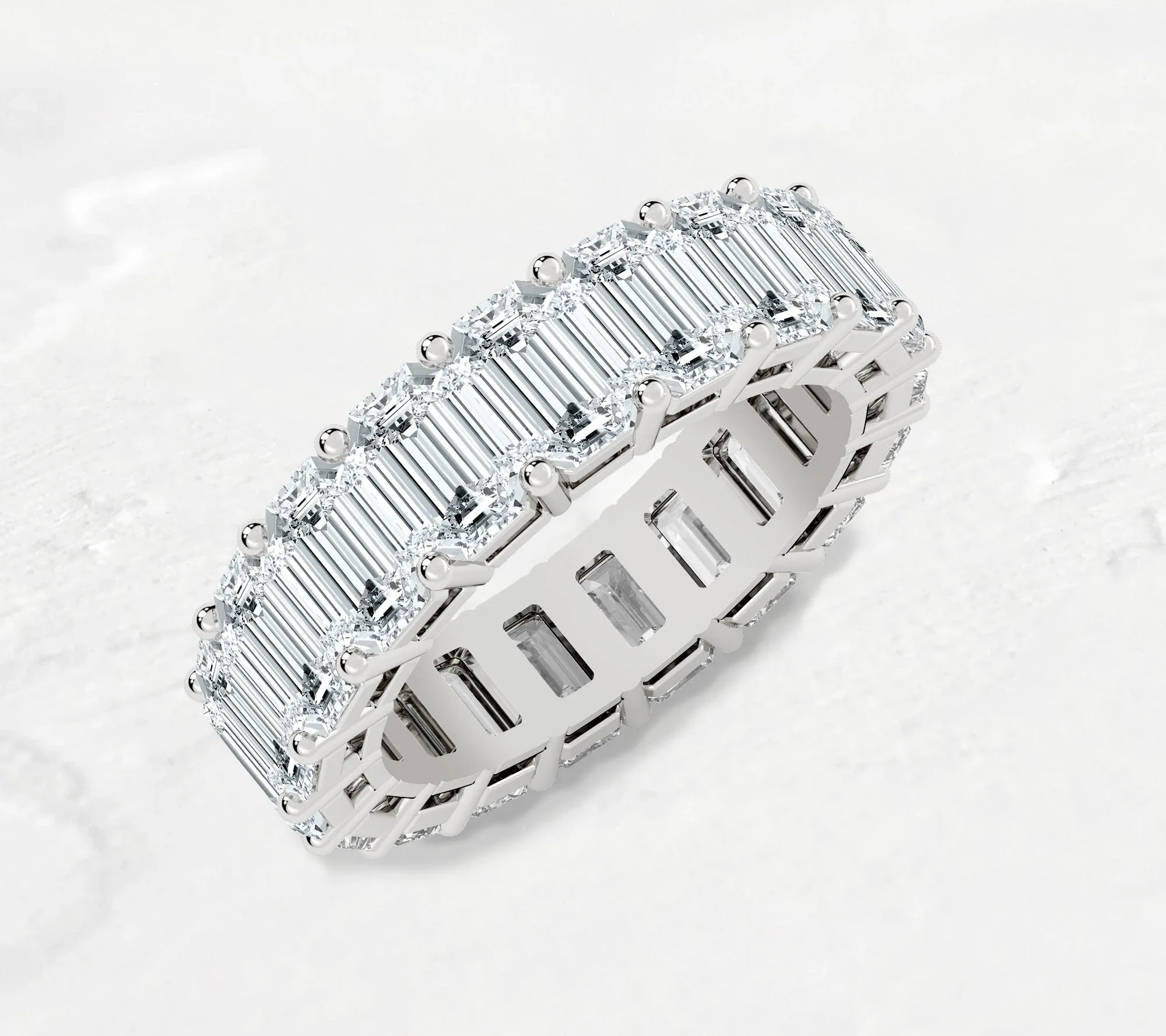Emerald Cut Eternity Band - 8ct