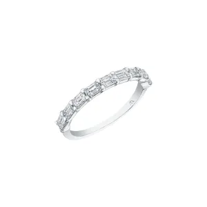 EMERALD CUT HALF DIAMOND BAND EAST TO WEST