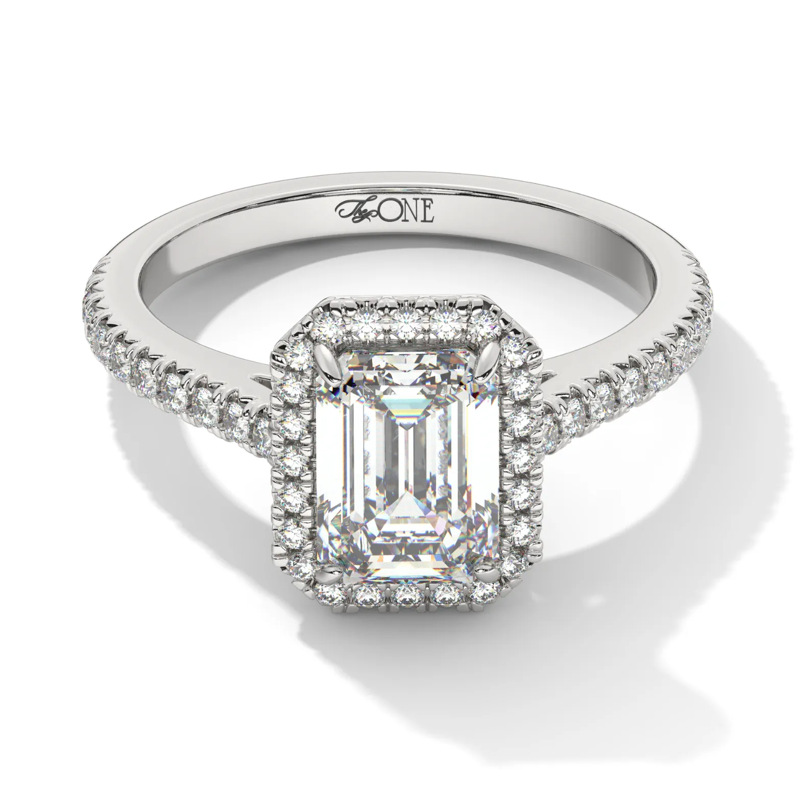 Emerald Halo Diamond Engagement Ring