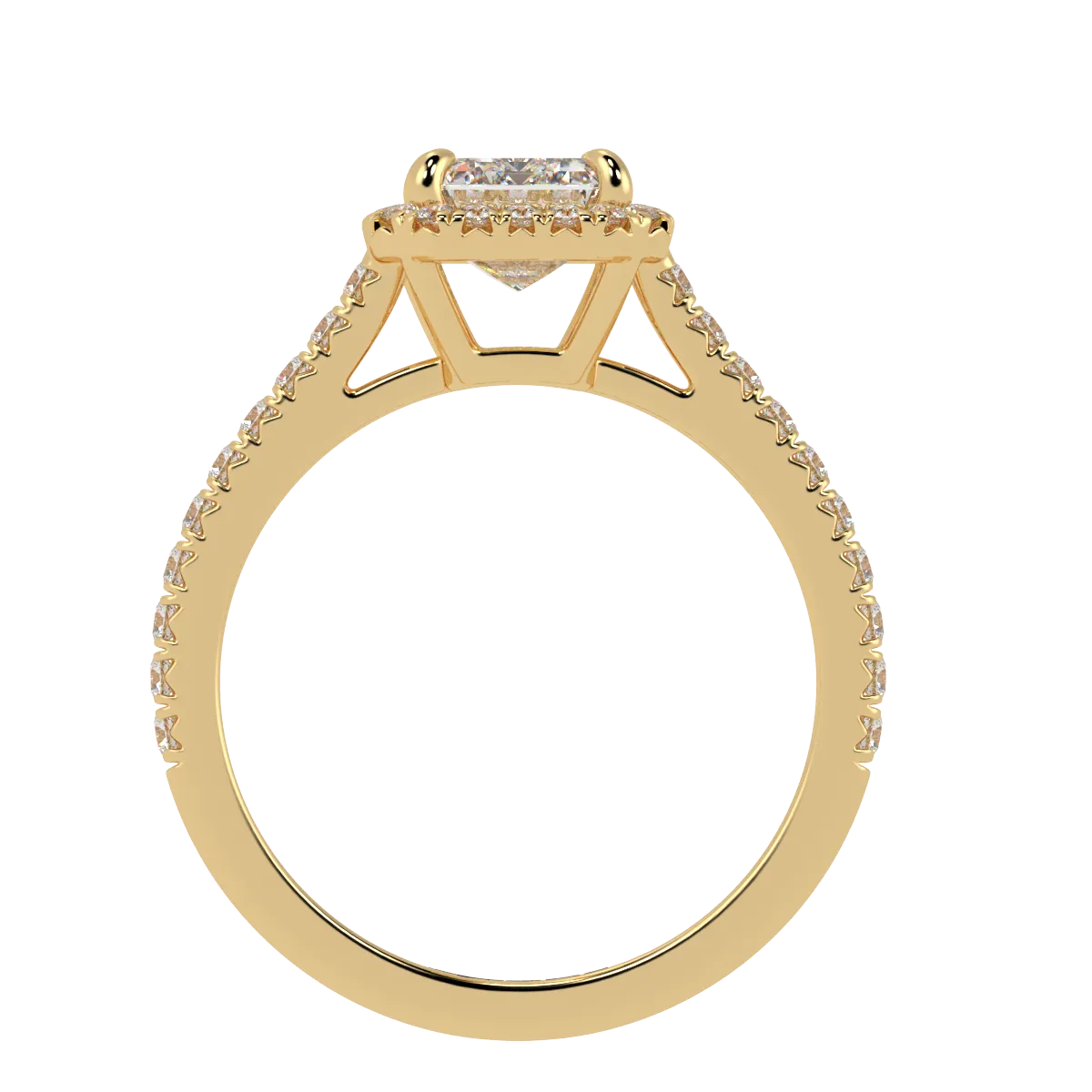 Emerald Halo Diamond Engagement Ring