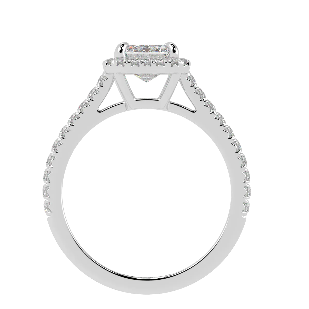 Emerald Halo Diamond Engagement Ring
