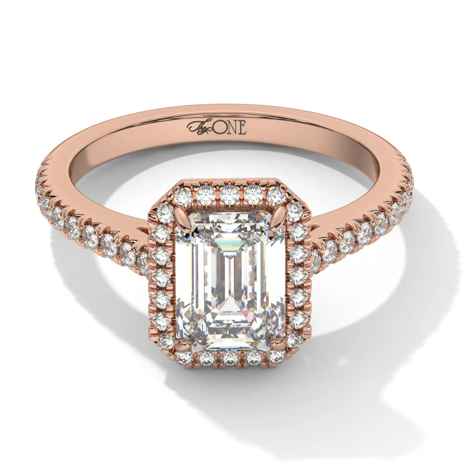 Emerald Halo Diamond Engagement Ring