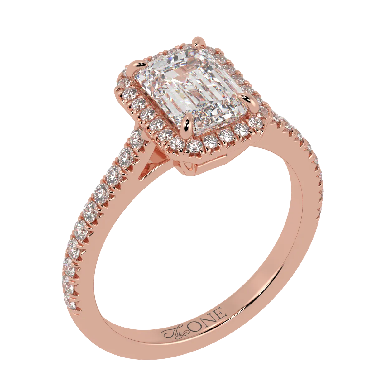 Emerald Halo Diamond Engagement Ring