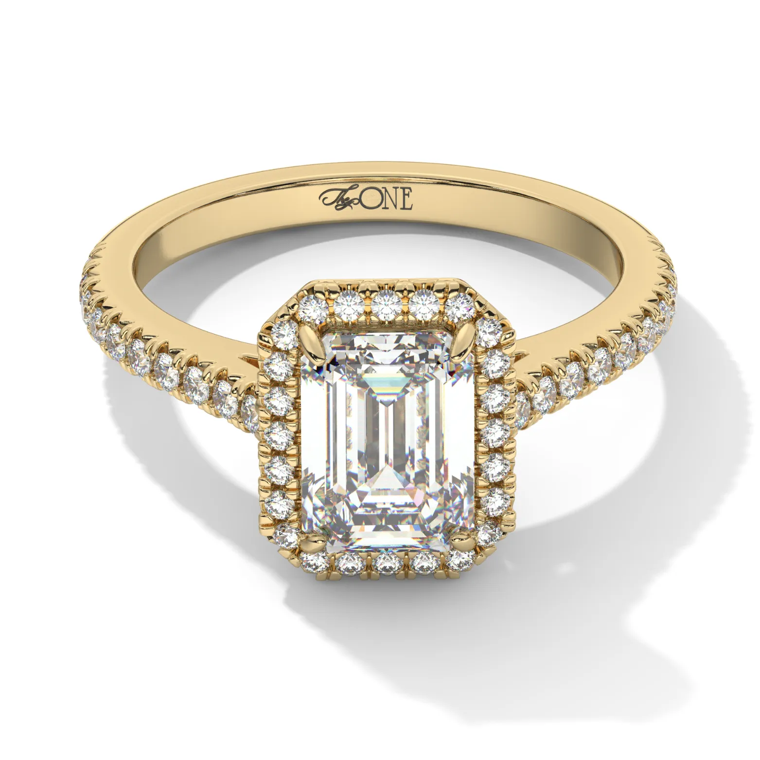 Emerald Halo Diamond Engagement Ring