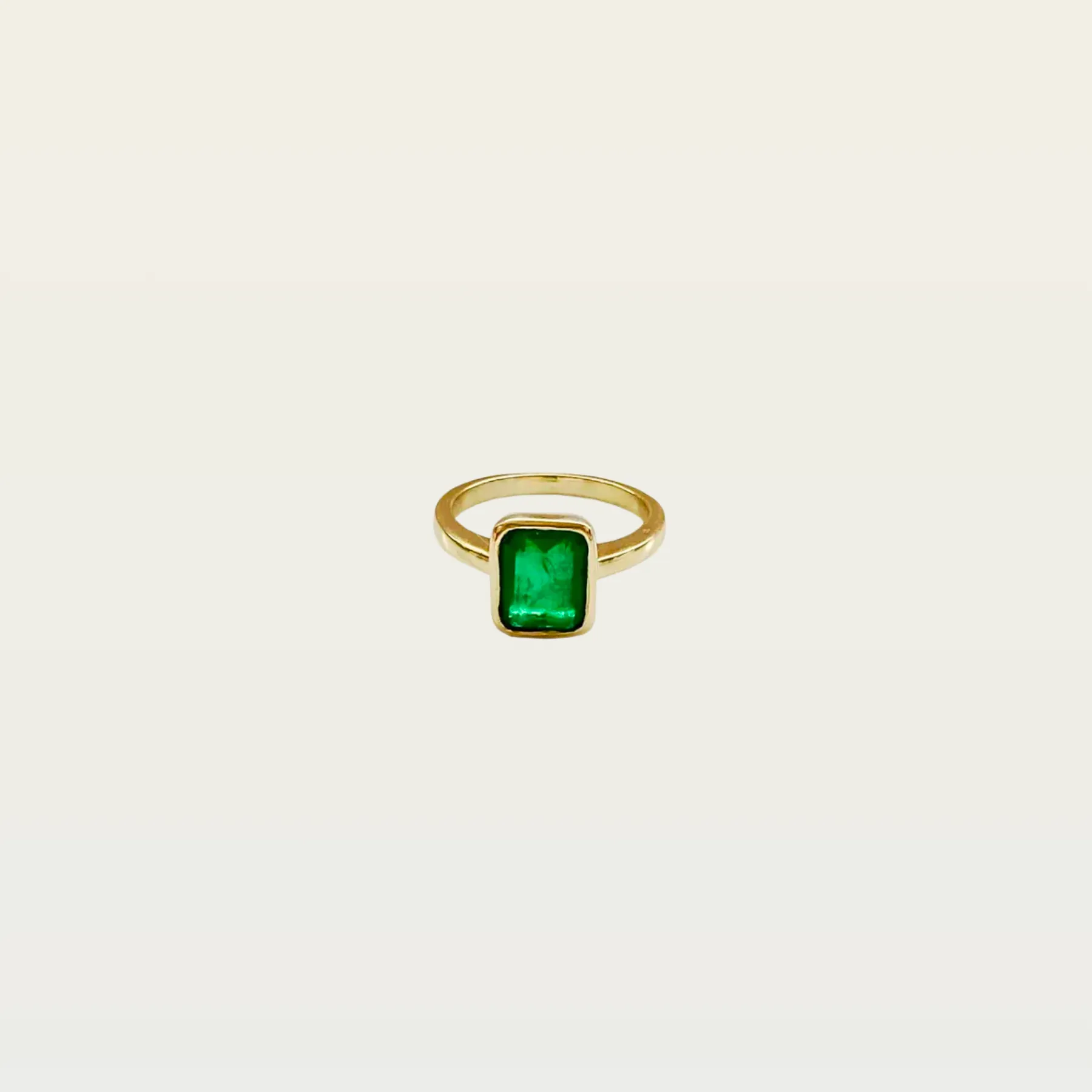 Emerald Ring | Green Magic | 925 Sterling Silver & Gold Plating