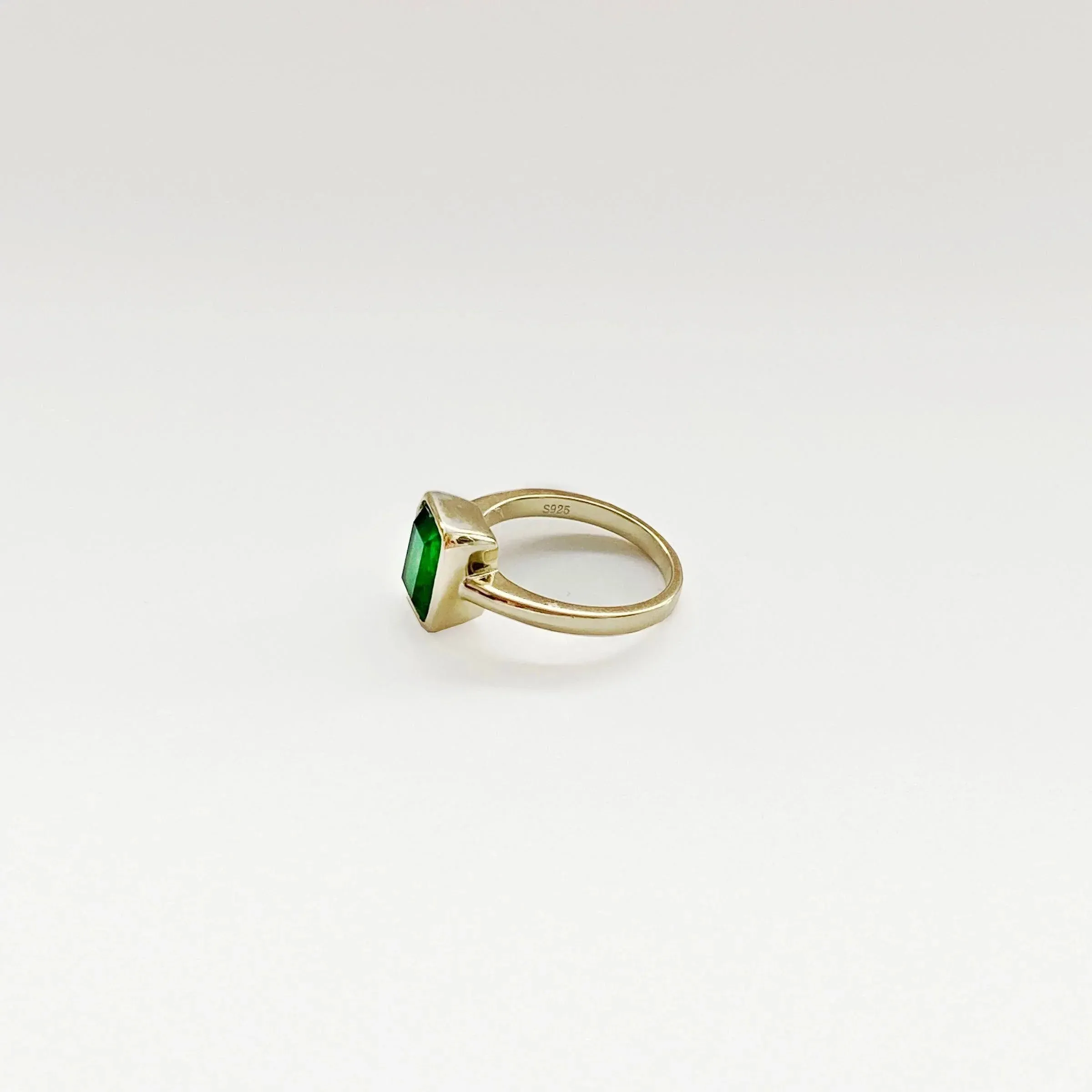 Emerald Ring | Green Magic | 925 Sterling Silver & Gold Plating
