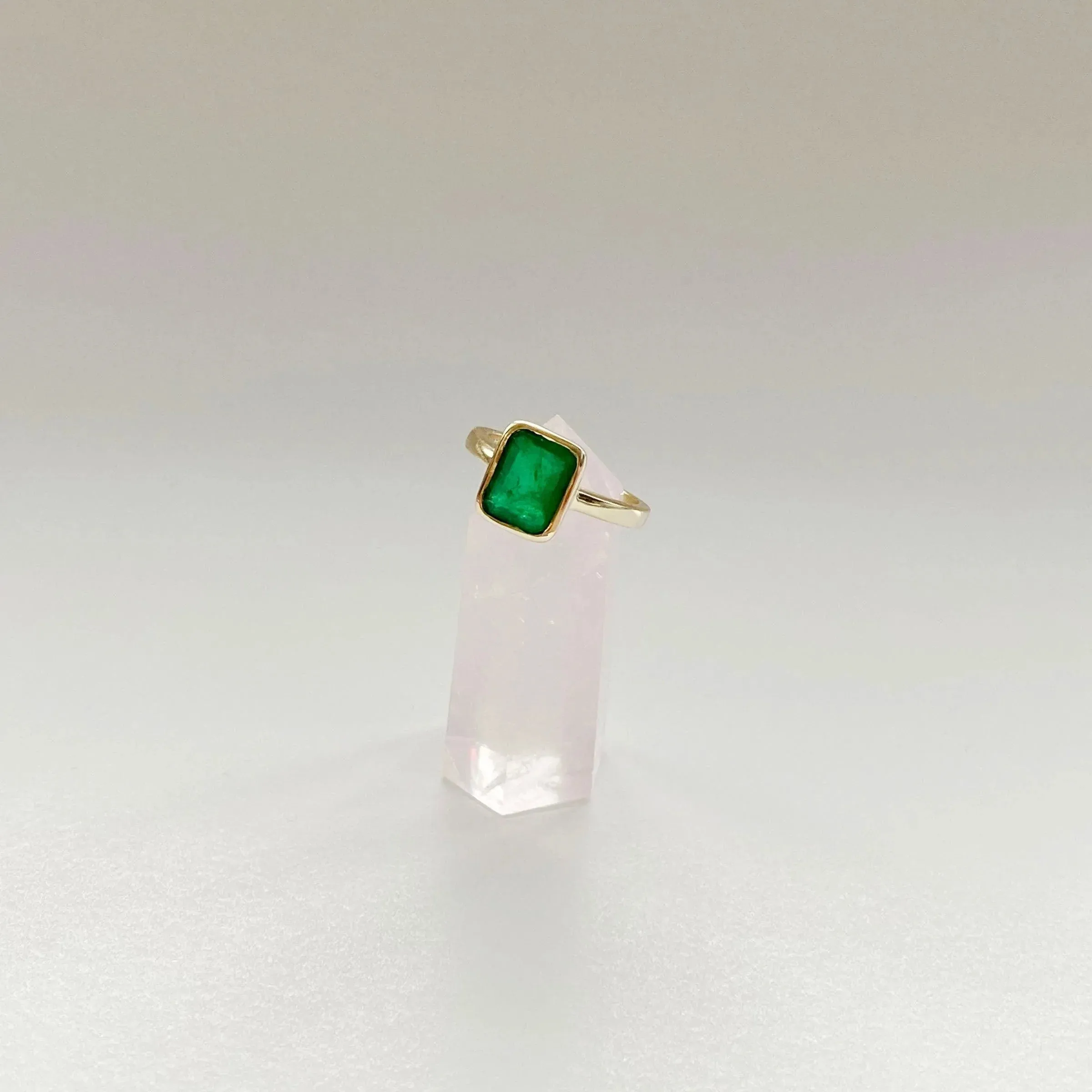 Emerald Ring | Green Magic | 925 Sterling Silver & Gold Plating