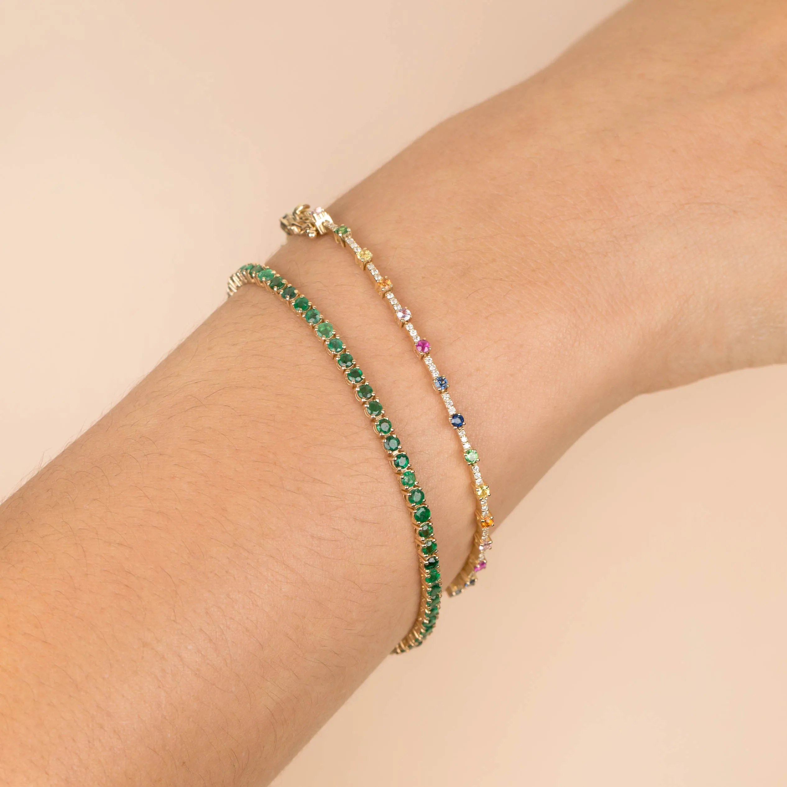 Emerald Tennis Bracelet 14K