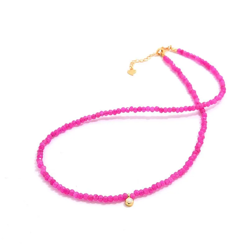 Enchanting Dragon Fruit Hued Beads Opal Necklace