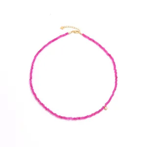 Enchanting Dragon Fruit Hued Beads Opal Necklace