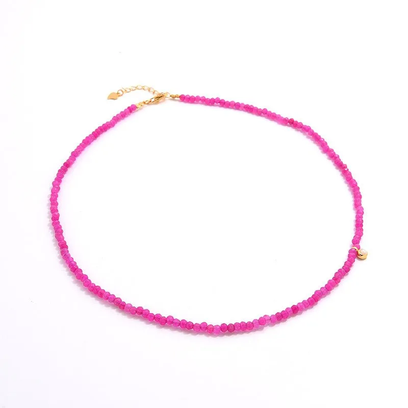 Enchanting Dragon Fruit Hued Beads Opal Necklace
