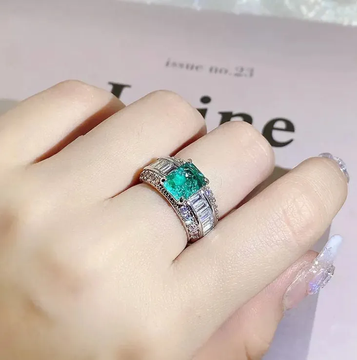 Engagement Ring | Aquamarine Diamond Ring | Womens Promise Ring |  Aquamarine Engagement Ring | Blue Diamond Ring | Tourmaline Ring