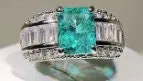 Engagement Ring | Aquamarine Diamond Ring | Womens Promise Ring |  Aquamarine Engagement Ring | Blue Diamond Ring | Tourmaline Ring