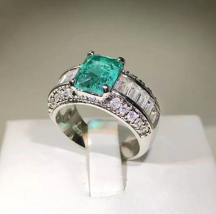Engagement Ring | Aquamarine Diamond Ring | Womens Promise Ring |  Aquamarine Engagement Ring | Blue Diamond Ring | Tourmaline Ring