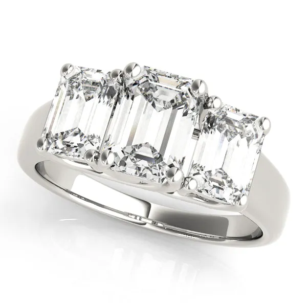 Engagement Rings 3 Stone Emerald - TN81986