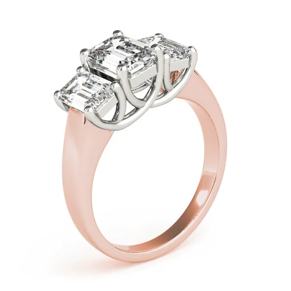 Engagement Rings 3 Stone Emerald - TN81986