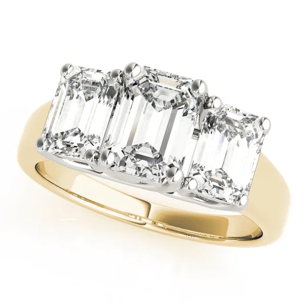 Engagement Rings 3 Stone Emerald - TN81986