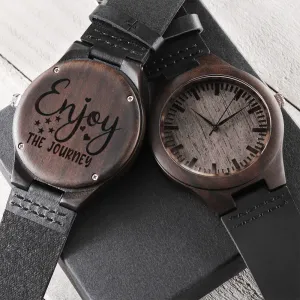 Enjoy the Journey Engraved Luxury Wooden Watch