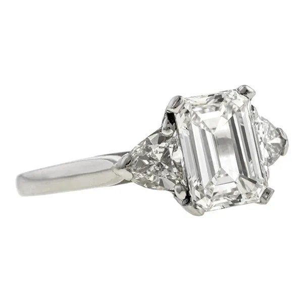 Estate Engagement Ring, Emerald cut 1.69ct